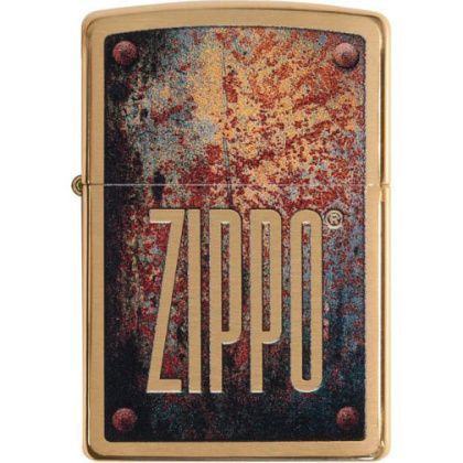 товар Зажигалка Zippo Rusty Plate Brushed Brass 29879 Zippo магазин Tehnorama (официальный дистрибьютор Zippo в России)