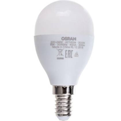 товар Лампа светодиодная Osram 8Вт Е14 теплый свет шар 4058075210806 Osram магазин Tehnorama (официальный дистрибьютор Osram в России)