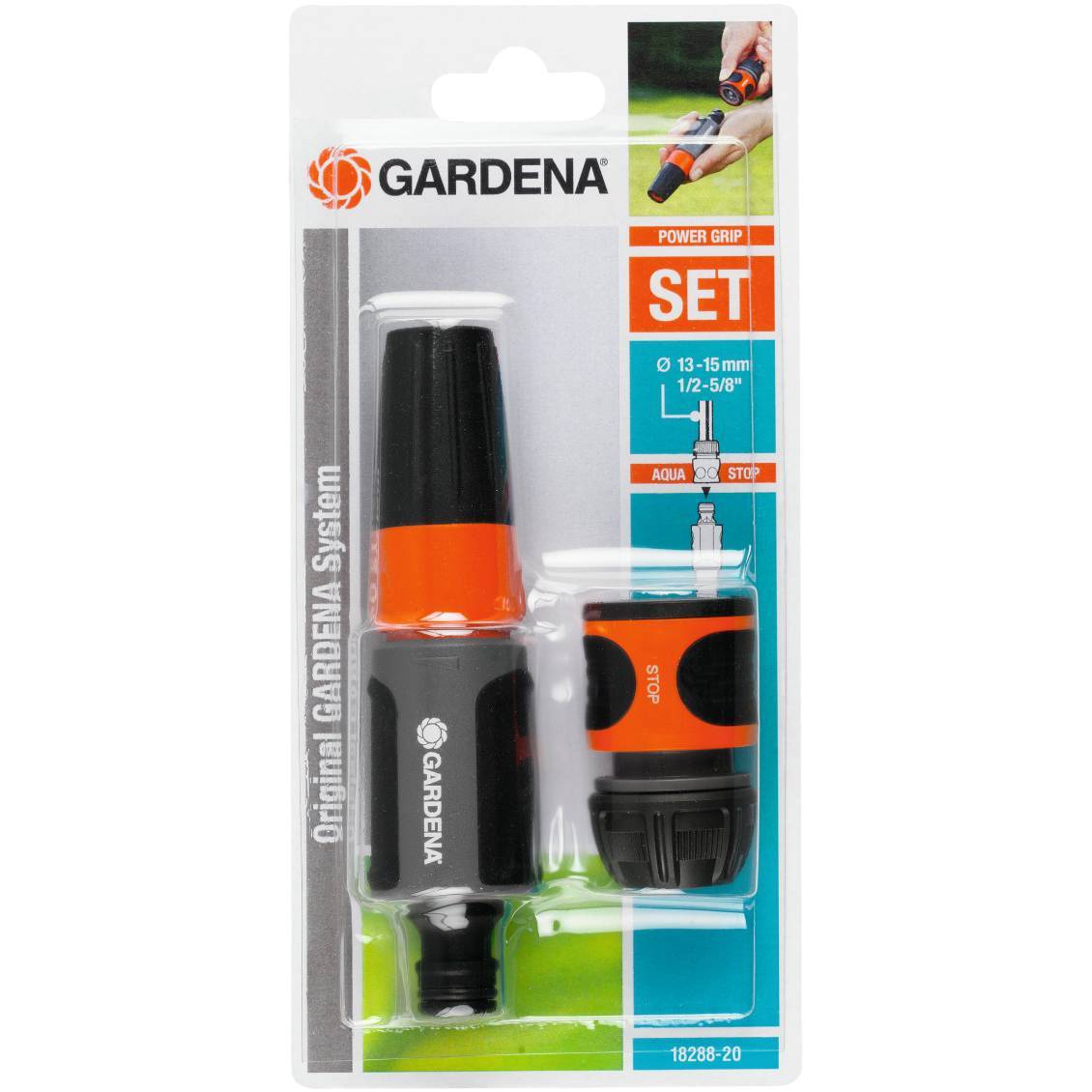 Наконечник для полива Gardena Classic + коннектор с автостопом 1/2" 18288-20.000.00 Gardena от магазина Tehnorama