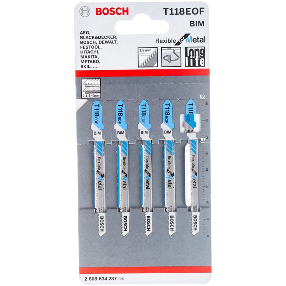 Пилки по металлу Bosch Т118EOF 5шт BIM 2608634237 Bosch от магазина Tehnorama