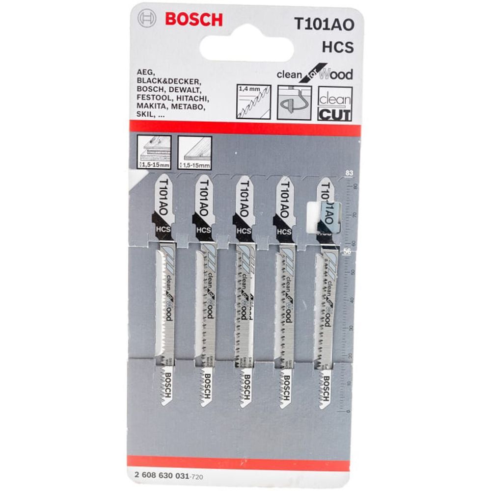 Пилки по дереву и пластику Bosch T101AO 5шт 1шт 2608630031 Bosch от магазина Tehnorama