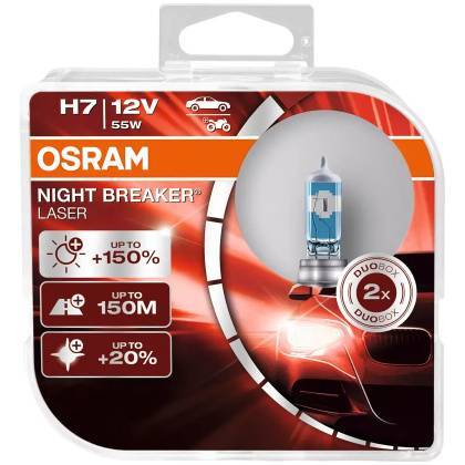 товар Лампа автомобильная галогенная Osram Night Breaker Laser H7 12V 55W PX26d 2шт 64210NL-HCB Osram магазин Tehnorama (официальный дистрибьютор Osram в России)