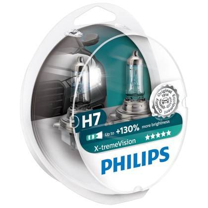 товар Лампа автомобильная галогенная Philips X-treme Vision H7 12V 55W PX26d 2шт 12972XV+S2 Philips магазин Tehnorama (официальный дистрибьютор Philips в России)