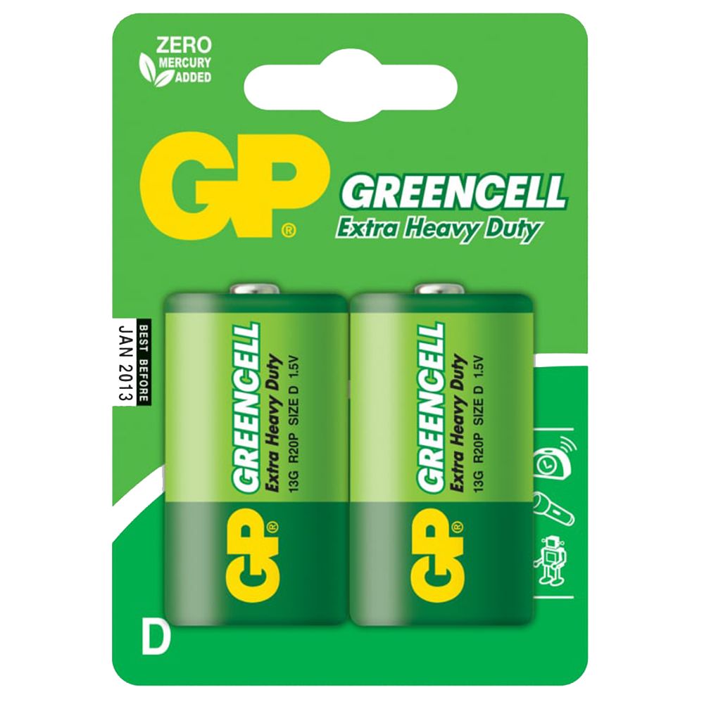 Батарейка GP Greencell 13G R20/373 BL2 2 шт 7150 GP от магазина Tehnorama
