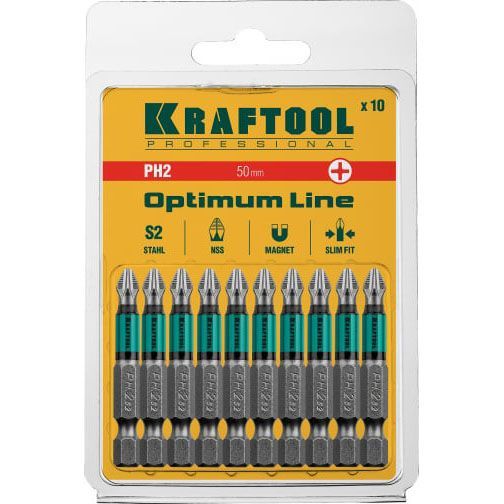 Биты Kraftool Optimum Line PH2 50мм 26122-2-50-10 Kraftool от магазина Tehnorama