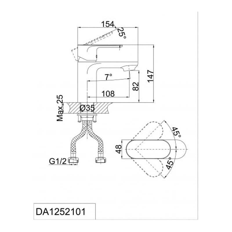 Смеситель для умывальника D&K DA1252101 147х154мм 38,5мм DA1252101 D&K от магазина Tehnorama