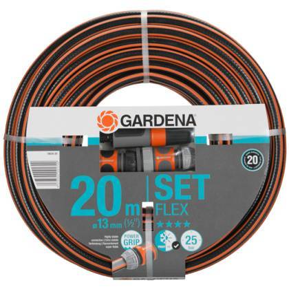 товар Шланг Gardena Flex 9х9 1/2" 20м с комплектом фитингов 18034-20.000.00 Gardena магазин Tehnorama (официальный дистрибьютор Gardena в России)