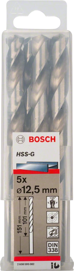 Сверло Bosch по металлу 12.5х101/151мм HSS-G 5шт 2608595082 Bosch от магазина Tehnorama