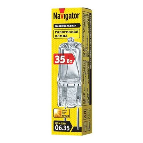 Лампа галогенная Navigator КГМ 35Вт 220В G6.35 капсульная 94213 NH-JCD Navigator от магазина Tehnorama