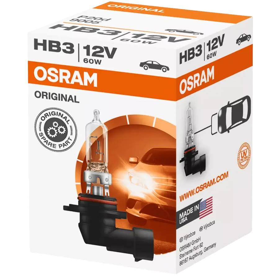 Лампа автомобильная галогенная Osram HB3 12V 60W P20d 9005 Osram от магазина Tehnorama