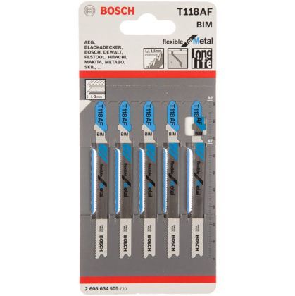 товар Пилки по металлу Bosch Т118AF 5шт BIM 2608634505 Bosch магазин Tehnorama (официальный дистрибьютор Bosch в России)