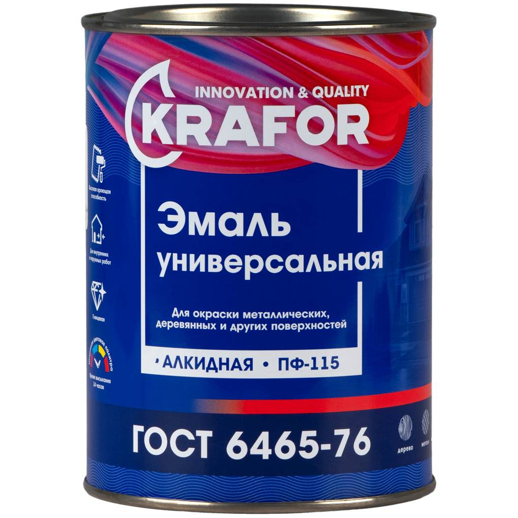 Эмаль ПФ-115 Krafor вишневая 0.8кг 206138 Krafor от магазина Tehnorama