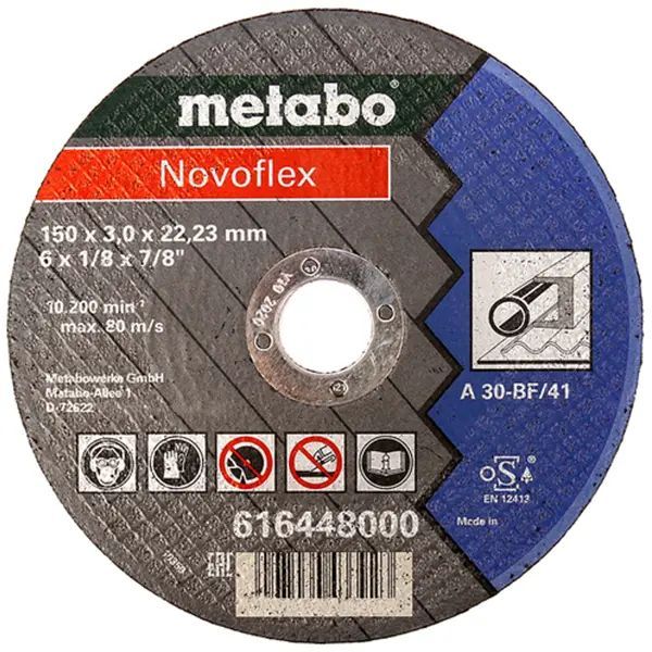 Круг отрезной Metabo Novoflex по стали 150x3мм прямой А30 616448000 Metabo от магазина Tehnorama