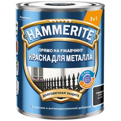 товар Краска для металла Hammerite гладкая черная 0.75л 5093801/5093796 Hammerite магазин Tehnorama (официальный дистрибьютор Hammerite в России)