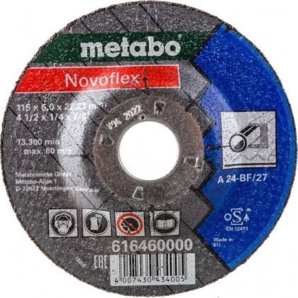 товар Круг обдирочный Metabo Novoflex сталь 115x6мм A30 616460000 Metabo магазин Tehnorama (официальный дистрибьютор Metabo в России)