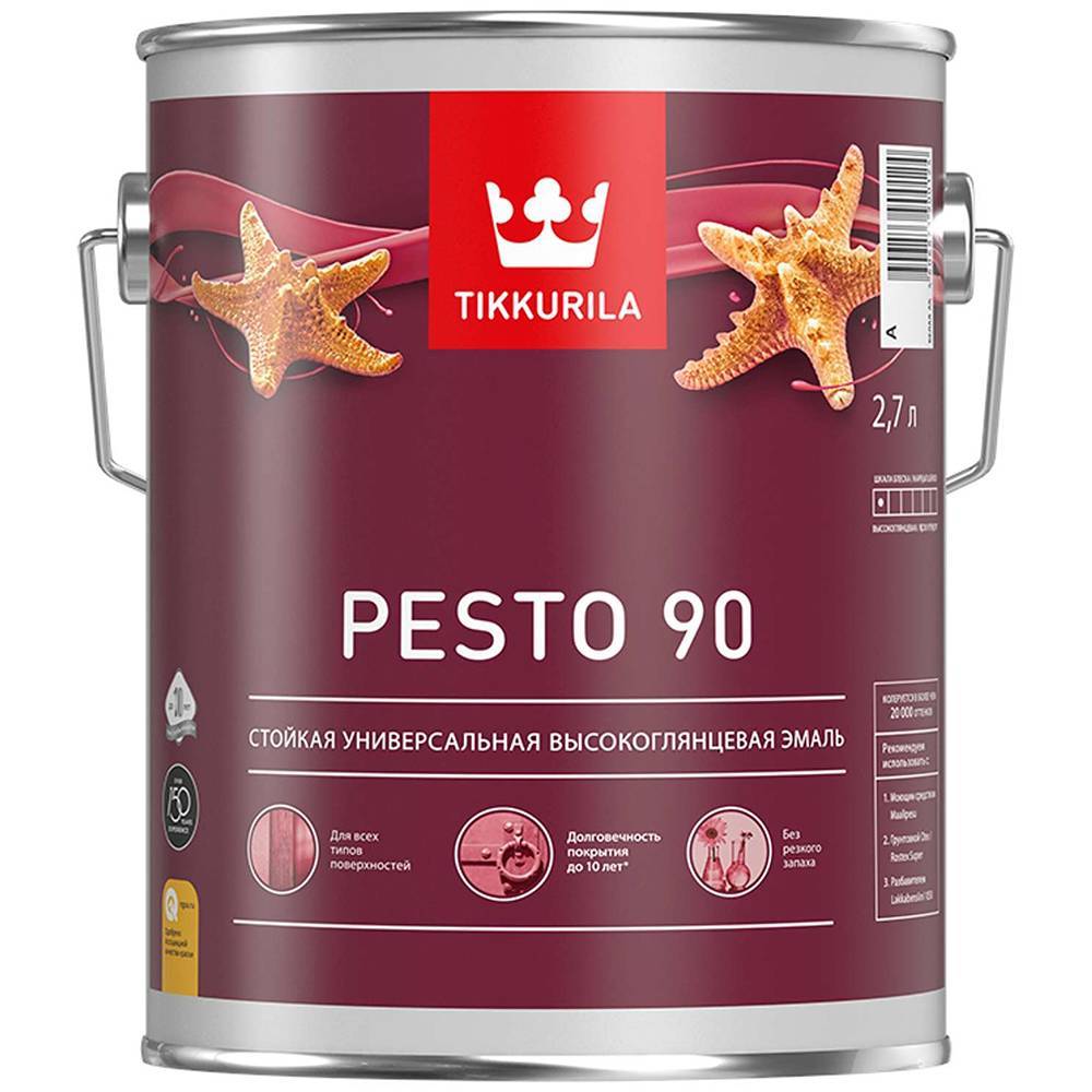 Эмаль алкидная Tikkurila Pesto 90 высокоглянцевая 2.7л 31273 Tikkurila от магазина Tehnorama