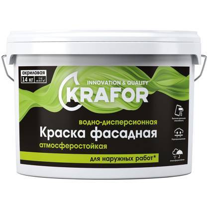 товар Краска водно-дисперсионная фасадная Krafor 14кг 30515 Krafor магазин Tehnorama (официальный дистрибьютор Krafor в России)