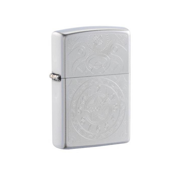 Зажигалка Zippo Clock Satin Chrome серебристая матовая 29699 Zippo от магазина Tehnorama