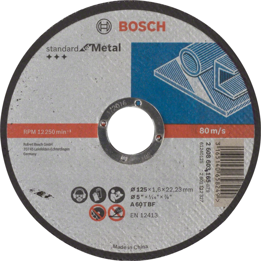 Круг отрезной Bosch Standard for Metal по металлу 125х1.6х22мм 2608603165 Bosch от магазина Tehnorama