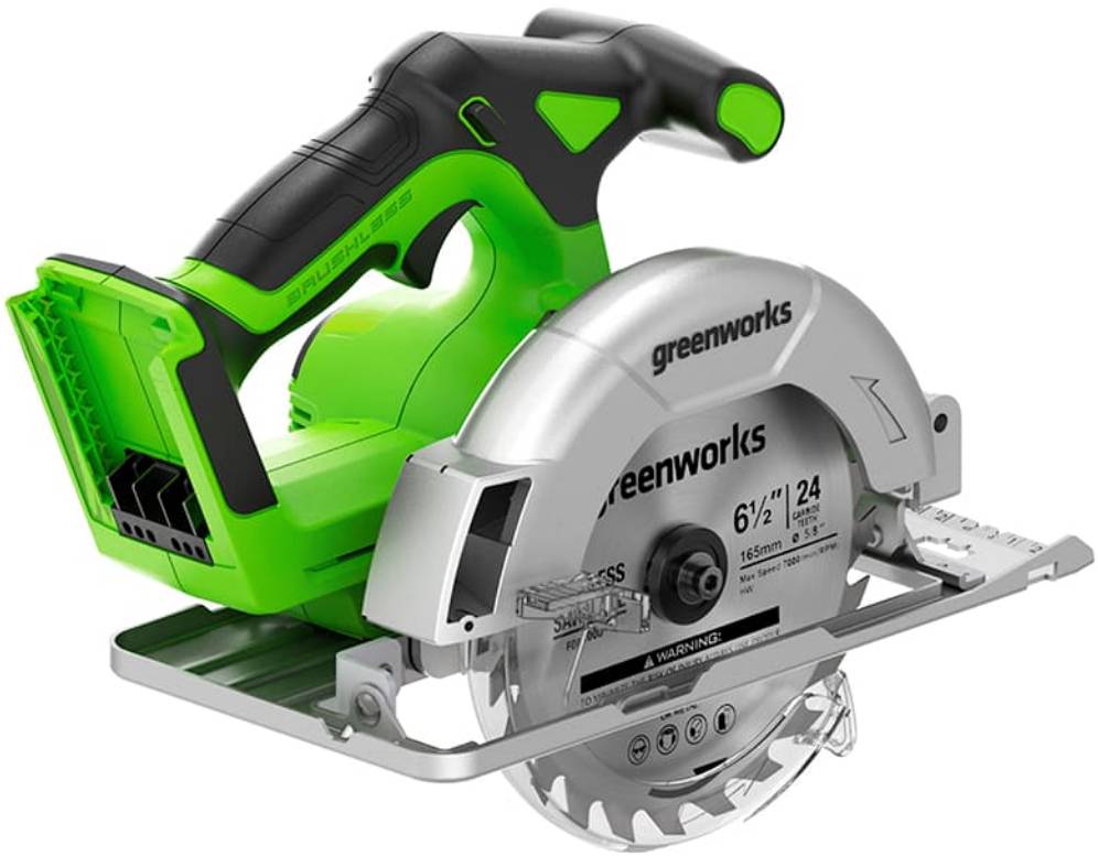 Пила дисковая аккумуляторная Greenworks GD24CS165 без аккумулятора и з/у 1501607 Greenworks от магазина Tehnorama