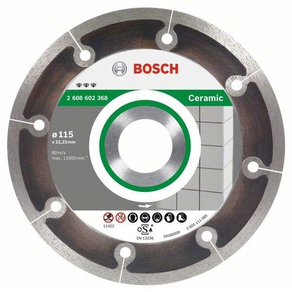 товар Алмазный диск по керамике Bosch 115х22.2 мм 2608602368 Bosch магазин Tehnorama (официальный дистрибьютор Bosch в России)