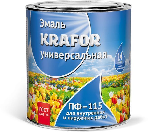 Эмаль Krafor пф-115 серая 1.8кг 26058 Krafor от магазина Tehnorama