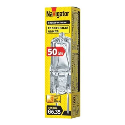 Лампа галогенная Navigator КГМ 50Вт 220В G6.35 капсульная 94214 NH-JCD Navigator от магазина Tehnorama