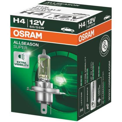 товар Лампа автомобильная галогенная Osram Allseason H4 12V 60/55W+30% P43t 64193ALS Osram магазин Tehnorama (официальный дистрибьютор Osram в России)