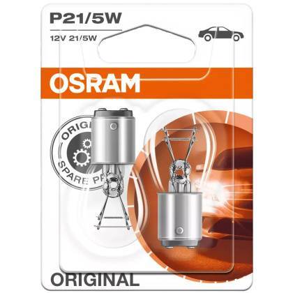 товар Лампа автомобильная накаливания Osram P21/5W 12V 21/5W BAY15d 2шт 7528-02B Osram магазин Tehnorama (официальный дистрибьютор Osram в России)