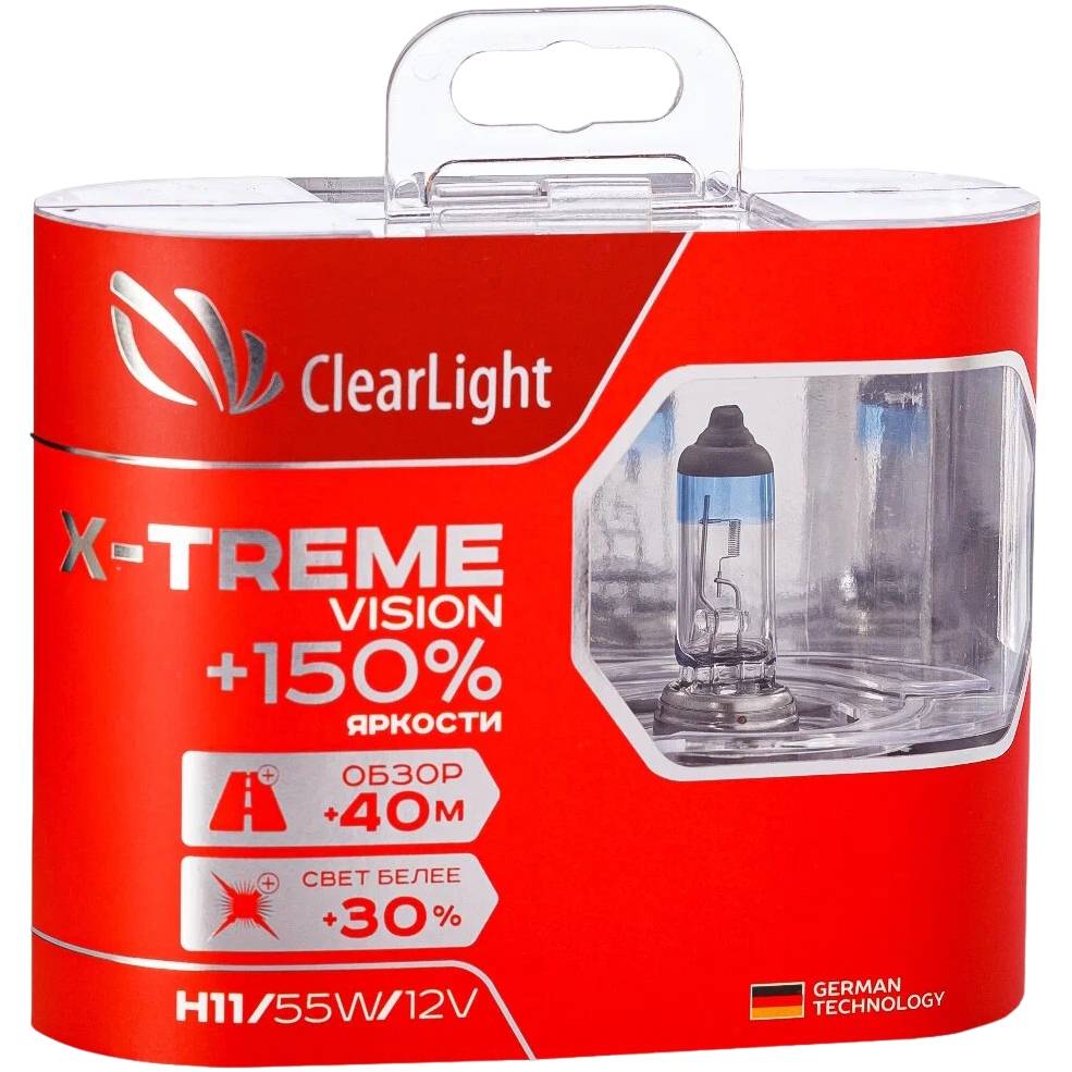 Лампа автомобильная галогенная ClearLight  X-treme Vision +150% Light H11 12V 55W 2шт MLH11XTV150 ClearLight от магазина Tehnorama