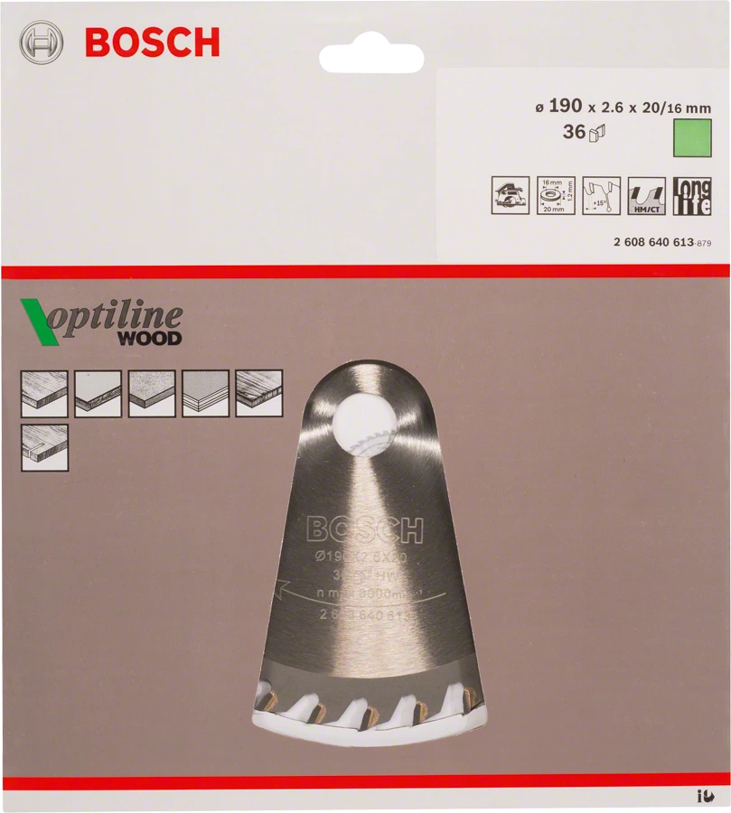 Диск пильный Bosch 190х30 24з optiline 2608640615 Bosch от магазина Tehnorama