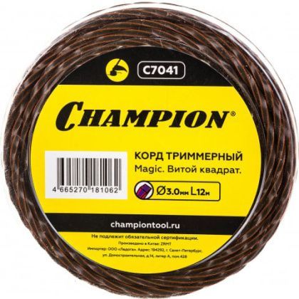 товар Леска для триммера Champion Magic 3мм 12м витой C7041 Champion магазин Tehnorama (официальный дистрибьютор Champion в России)