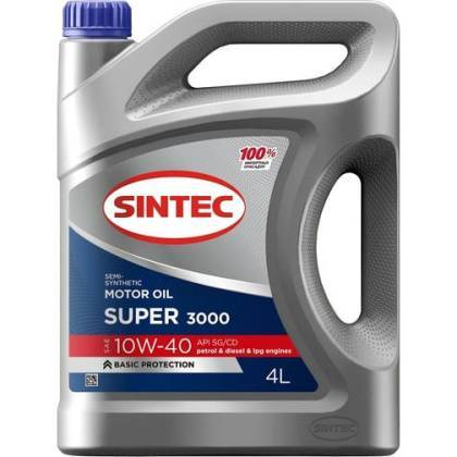 товар Масло моторное Sintec Super 10W-40 SG/CD полусинтетическое 4л 600240 Sintec магазин Tehnorama (официальный дистрибьютор Sintec в России)