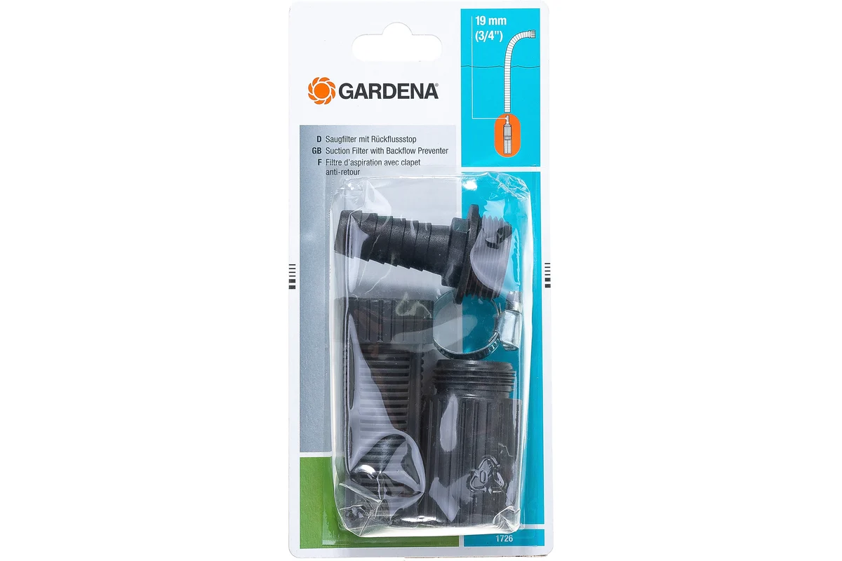 Фильтр с клапаном противотока 3/4' 19 мм Gardena 01726-20.000.00 Gardena от магазина Tehnorama