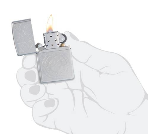 Зажигалка Zippo Clock Satin Chrome серебристая матовая 29699 Zippo от магазина Tehnorama