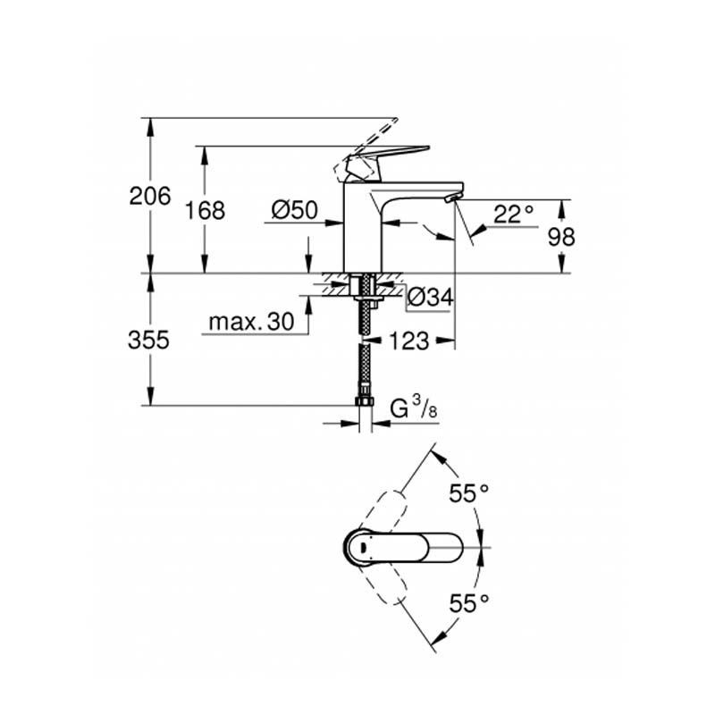 Смеситель для умывальника Grohe Eurosmart Cosmopolitan 98х122мм 35мм 23327000 Grohe от магазина Tehnorama