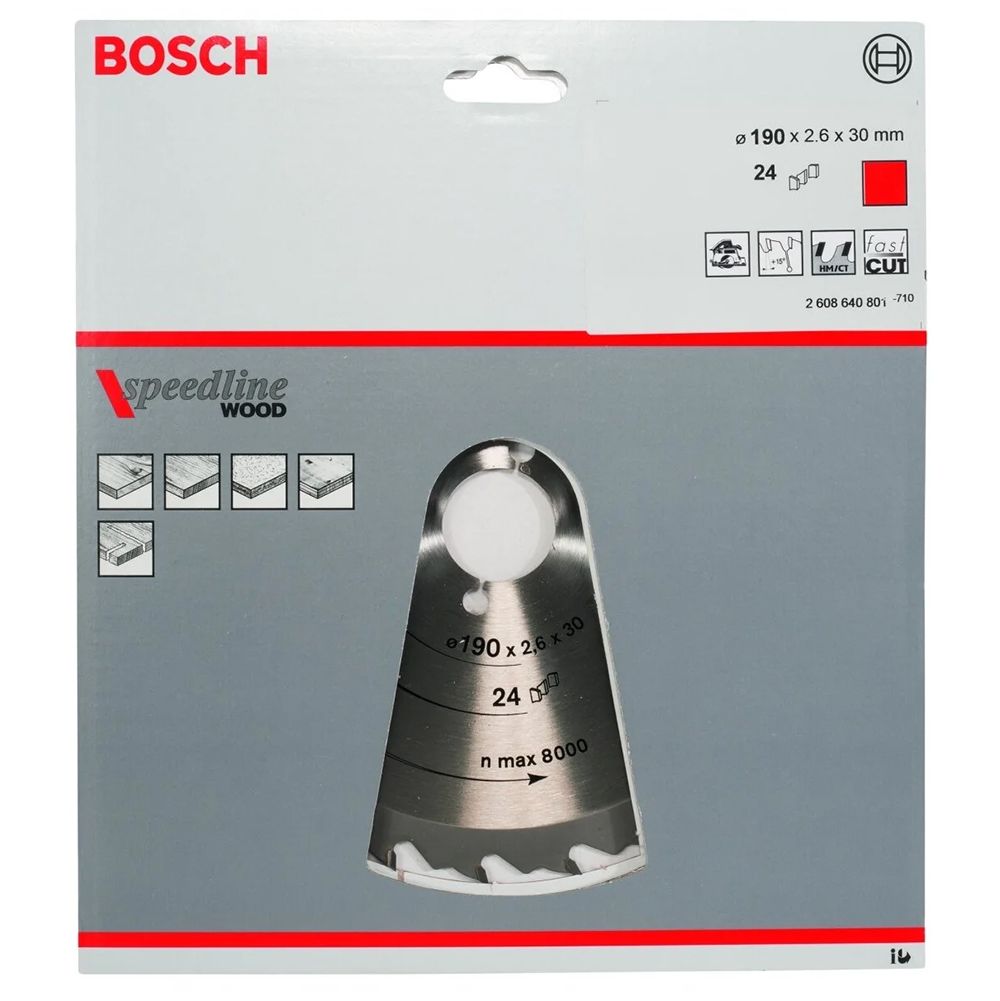 Диск пильный Bosch 190х30 24з speedline 2608640801 Bosch от магазина Tehnorama