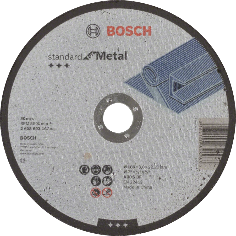 товар Круг отрезной Bosch Standard for Metal по металлу 180х3х22мм 2608603167 Bosch магазин Tehnorama (официальный дистрибьютор Bosch в России)