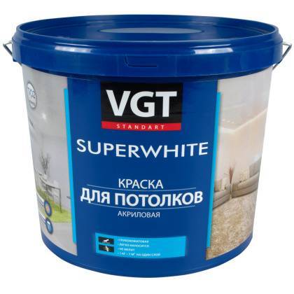 товар Краска ВД-АК-2180 для потолков VGT супербелая 7кr 15333 VGT магазин Tehnorama (официальный дистрибьютор VGT в России)