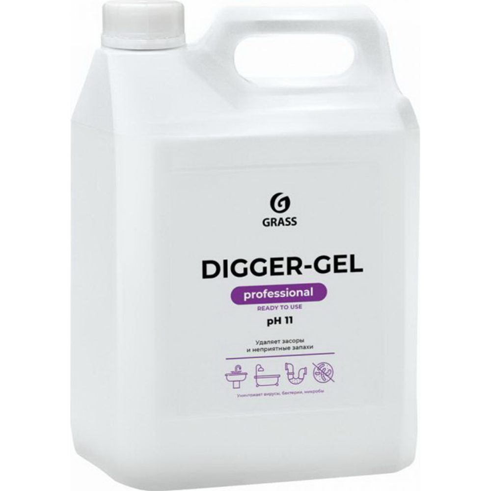 Купить Средство для прочистки канализационных труб Grass DIGGER-GEL 5,3кг  125206 фирмы Grass по цене от 653 ₽ в магазине Tehnorama. Доставка, гарантия