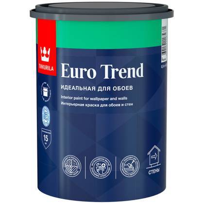 товар Краска водно-дисперсионная для стен и потолка Tikkurila Euro Trend матовая 0.9л 48135 Tikkurila магазин Tehnorama (официальный дистрибьютор Tikkurila в России)