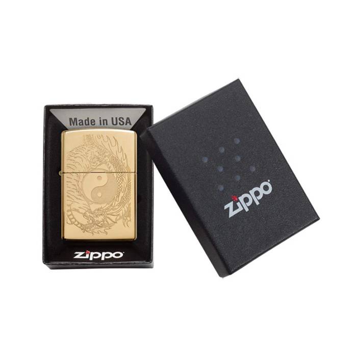 Зажигалка Zippo Tiger and Dragon Design с покрытием High Polish Brass 49024 Zippo от магазина Tehnorama