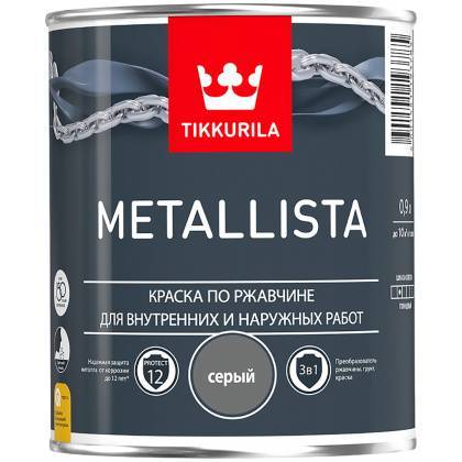 товар Краска для металла Tikkurila Metallista серая гладкая 0.9л 203640 Tikkurila магазин Tehnorama (официальный дистрибьютор Tikkurila в России)