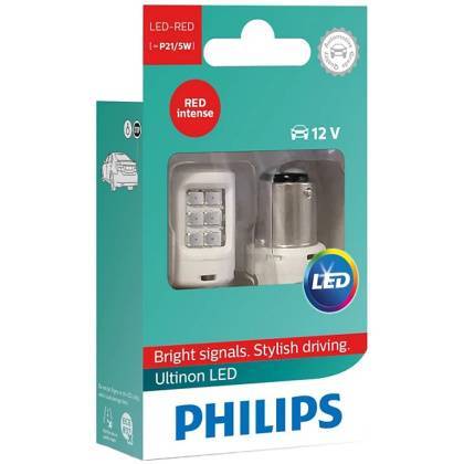 товар Лампа автомобильная светодиодная Philips P21/5W 12V 1.9W BAY15d 2шт красная 11499ULRX2 Philips магазин Tehnorama (официальный дистрибьютор Philips в России)