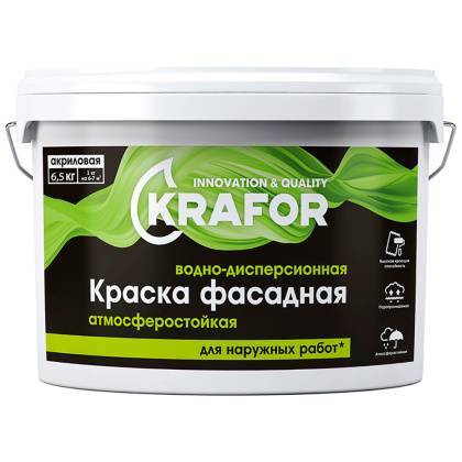 товар Краска водно-дисперсионная фасадная Krafor 6.5кг 30514 Krafor магазин Tehnorama (официальный дистрибьютор Krafor в России)