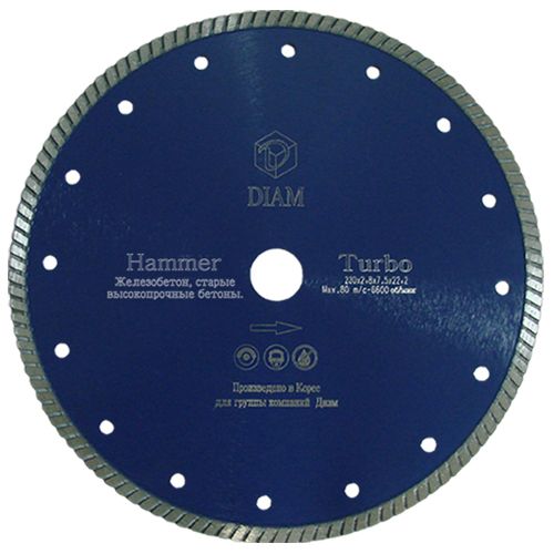 Алмазный диск Diam turbo hummer 230х2.8х10х22.2 железобетон 000420 Diam от магазина Tehnorama