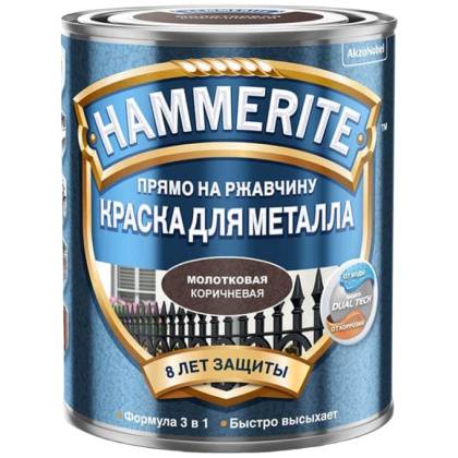 товар Краска для металла Hammerite молотковая коричневая 0.75л 5093334 Hammerite магазин Tehnorama (официальный дистрибьютор Hammerite в России)