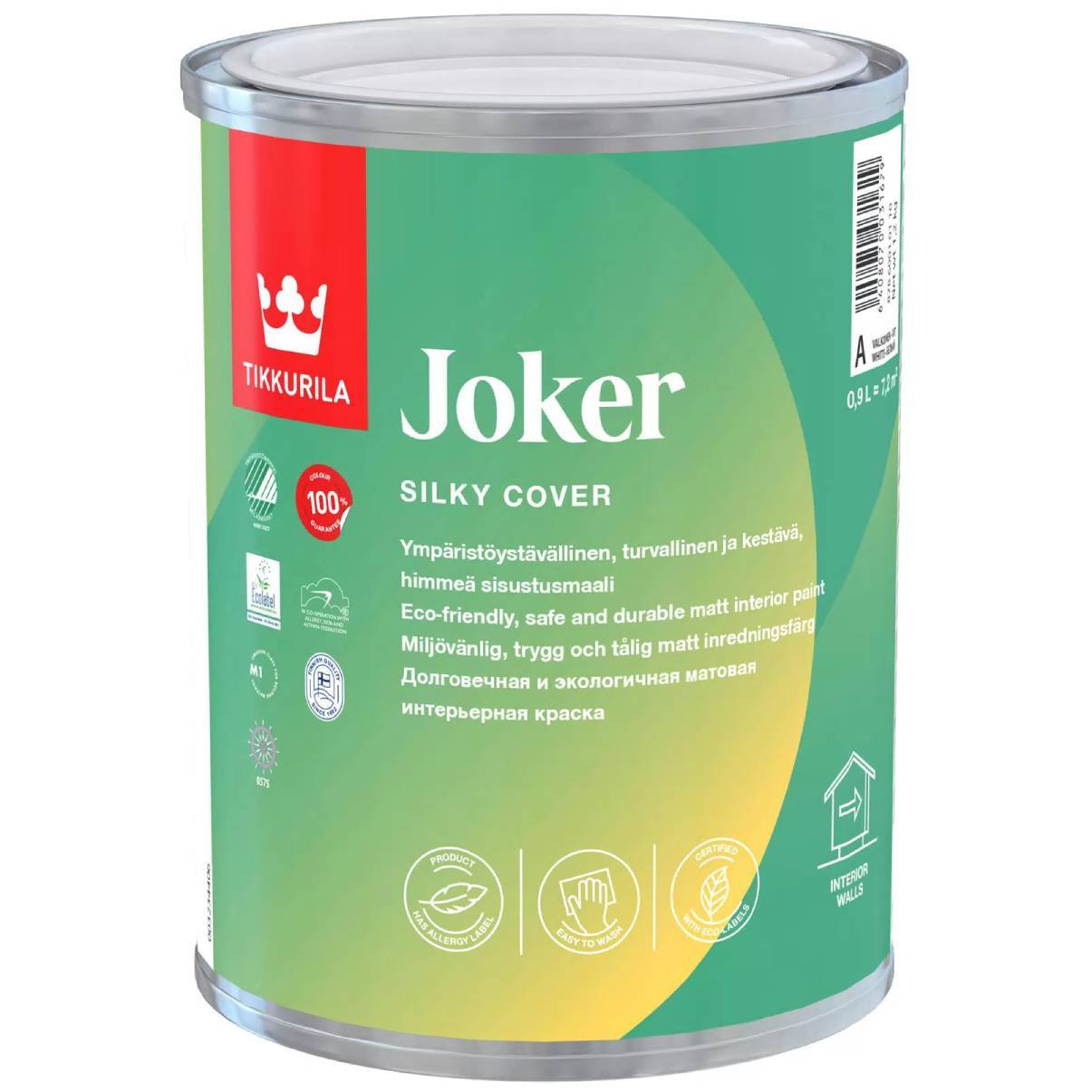 Краска водно-дисперсионная интерьерная Tikkurila Joker моющаяся 0.9л 45 Tikkurila от магазина Tehnorama