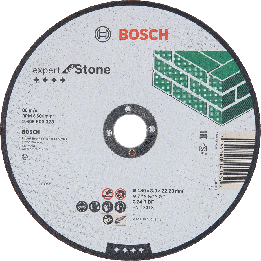 товар Круг отрезной Bosch Expert for Stone по камню 180х3х22мм 2608600323 Bosch магазин Tehnorama (официальный дистрибьютор Bosch в России)