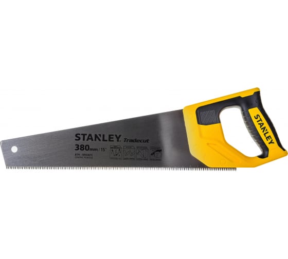 товар Ножовка по дереву Stanley tradecut 380мм 7 tpi 1-20-348 Stanley магазин Tehnorama (официальный дистрибьютор Stanley в России)